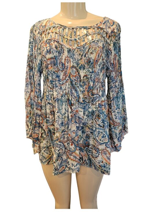 Spense Tops - Spense Spring Breeze Bohemian Floral Print Blouse